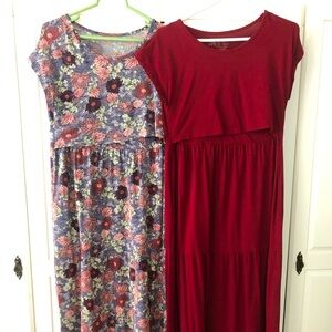 Latched Mama Cotton Tiered T-Shirt Maxi Dress